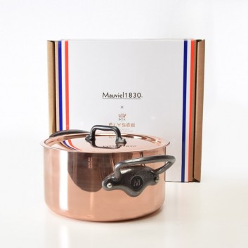 Cocotte cuivre inox avec couvercle 20cm ÉLYSÉE